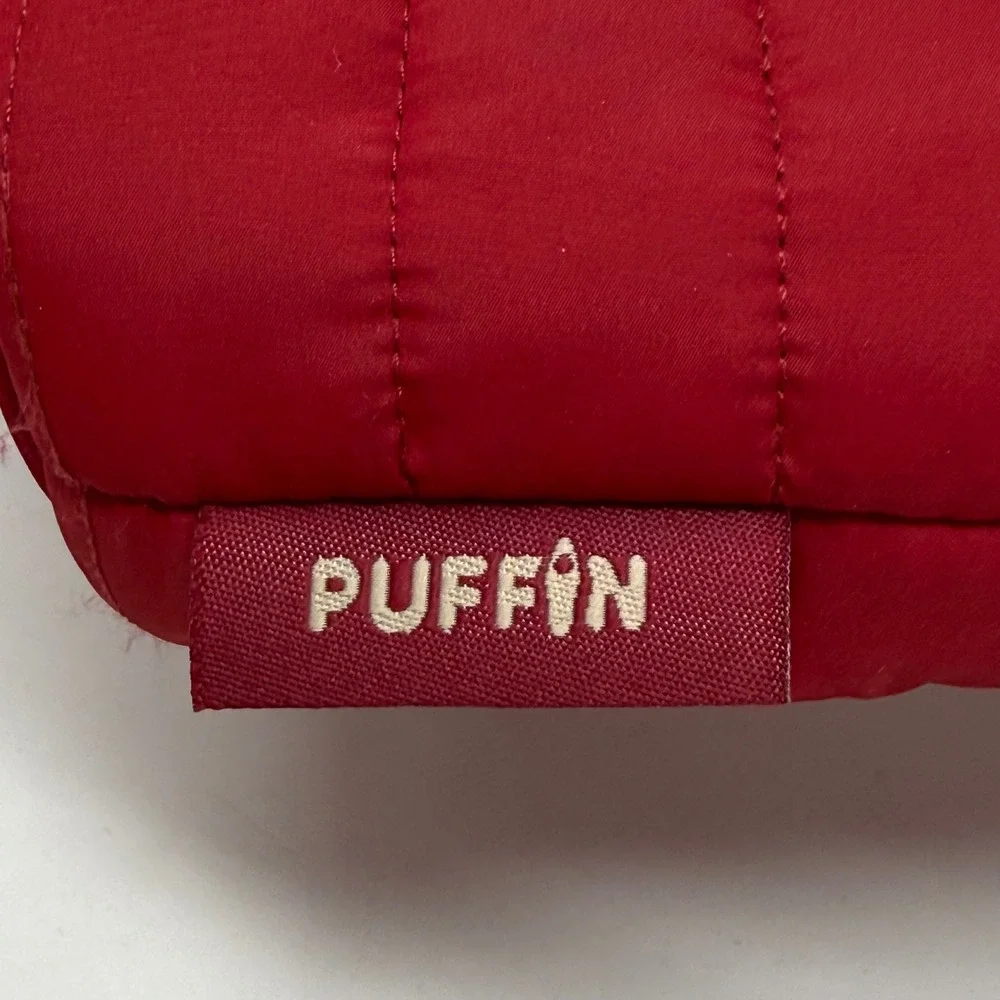 Puffin Drinkwear Cooler the Caddy Insulated Wine Bag Sleeping Bag Merlot Red Tan